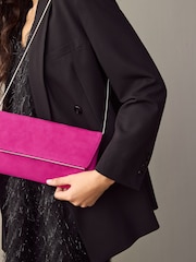 Pink Clutch Bag With Detachable Chain - Image 3 of 9