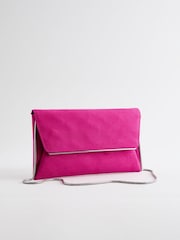 Pink Clutch Bag With Detachable Chain - Image 4 of 9