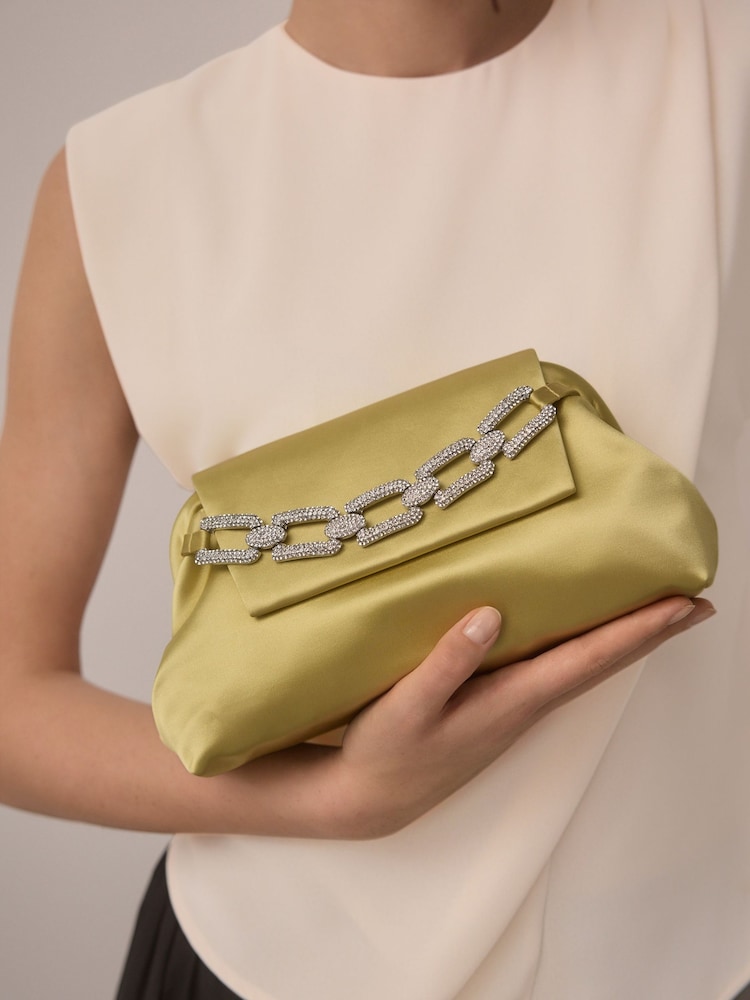 Limettengrün - Clutch mit Strass - Bild 1 von 12