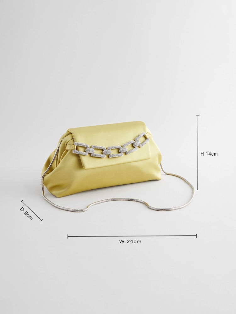 Lime Green Jewel Clutch Bag - Image 4 of 12