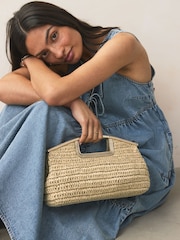 Natural Raffia Clutch Bag - Image 1 of 9