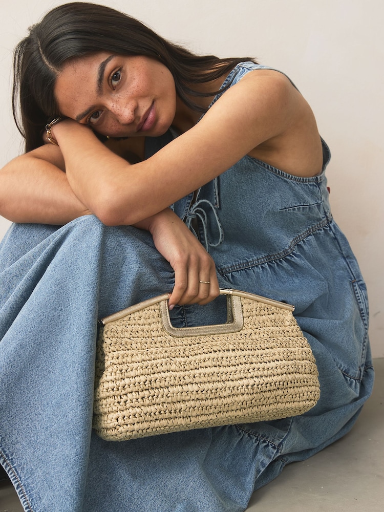 Natural Raffia Clutch Bag - Image 1 of 9