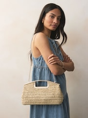 Natural Raffia Clutch Bag - Image 2 of 9