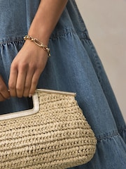 Natural Raffia Clutch Bag - Image 3 of 9