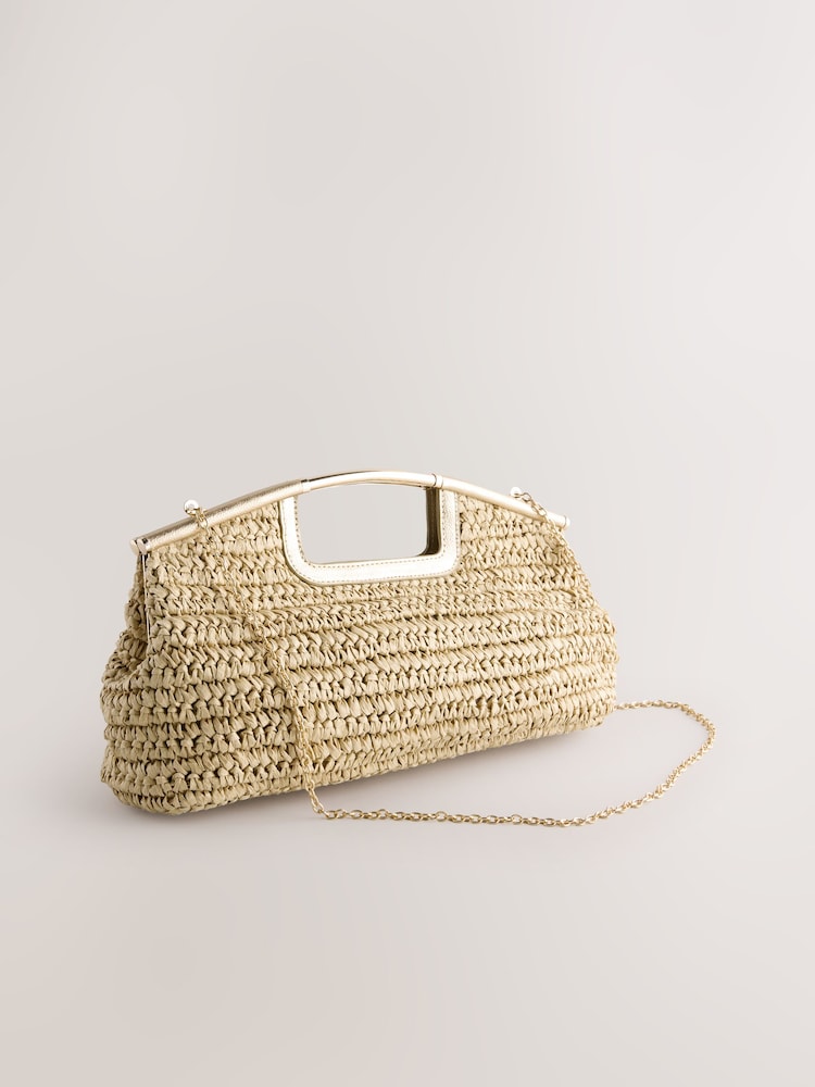 Natural Raffia Clutch Bag - Image 5 of 9
