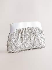 Weiß - Perlenbesetzte Clutch mit Schnappverschluss - Bild 6 von 10