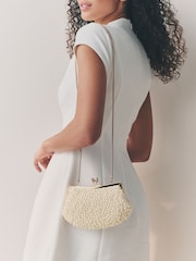 Blanco - Faux Pearl Clasp Clutch - Imagen 2 de 12