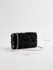 Schwarz - Hartschalen-Clutch mit Corsage - Bild 4 von 9