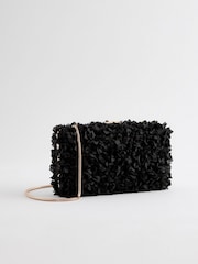 Schwarz - Hartschalen-Clutch mit Corsage - Bild 6 von 9