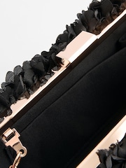 Schwarz - Hartschalen-Clutch mit Corsage - Bild 9 von 9