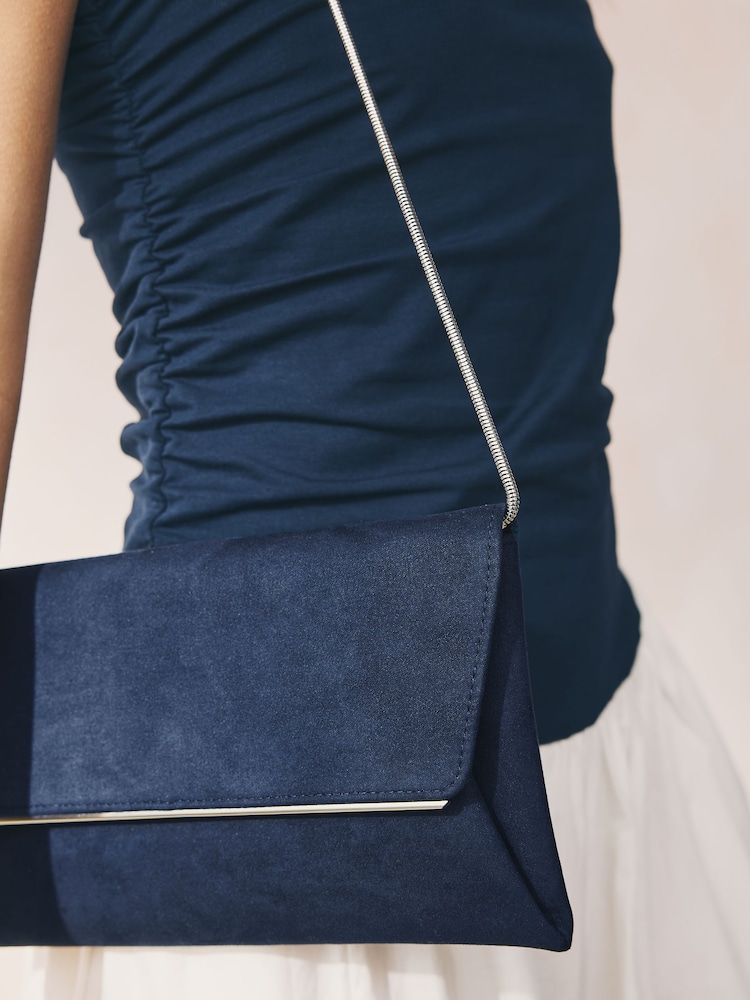 Buy Navy Clutch Bag With Detachable Chain from Next Ireland