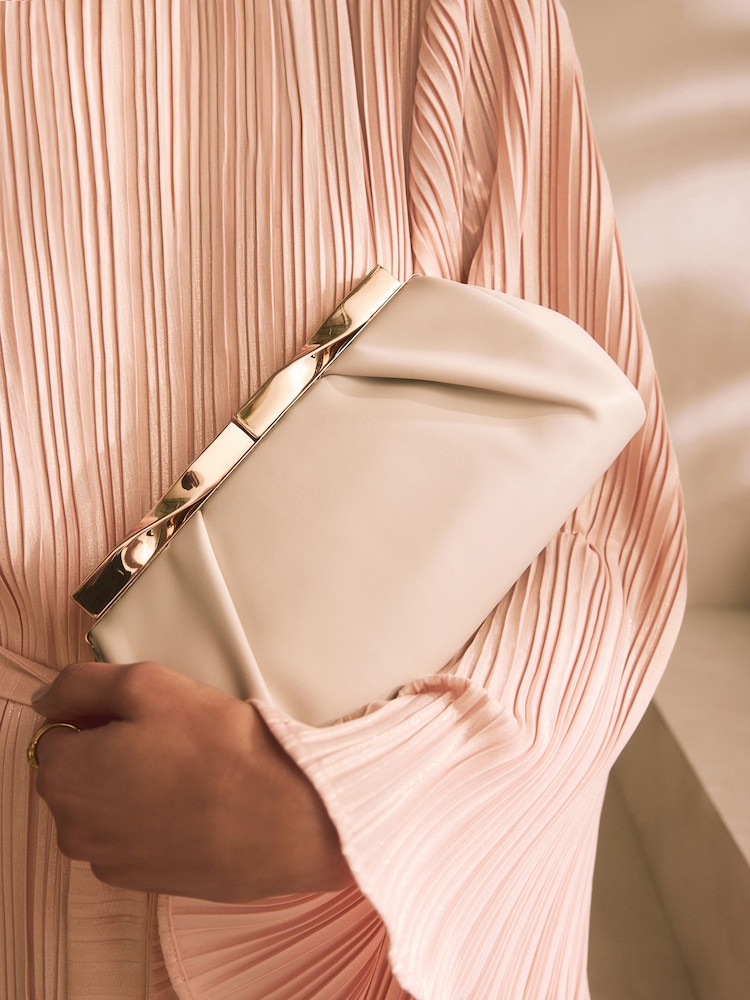 White Frame Clutch Bag - Image 1 of 10 White Frame Clutch Bag - Image 1 of 10