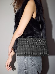 Black Sparkle Frame Clutch - Image 2 of 10