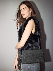 Black Sparkle Frame Clutch - Image 3 of 10