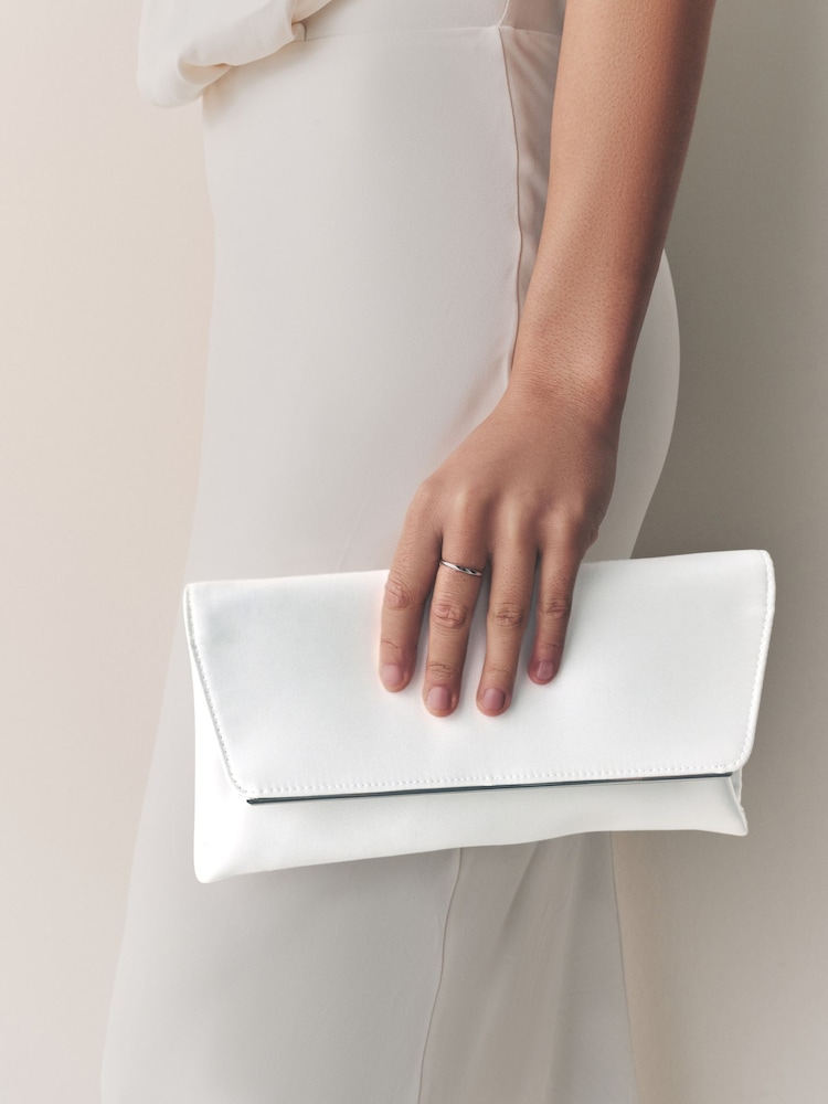 Weiß - Clutch-Tasche mit abnehmbarer Kette - Bild 1 von 9
