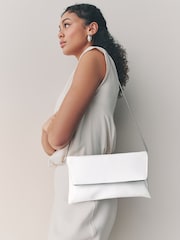 Weiß - Clutch-Tasche mit abnehmbarer Kette - Bild 2 von 9