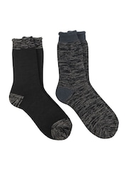 Totes Black Mens Brushed Thermal Socks 2 Pack - Image 4 of 5