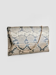 Schlangenmuster - Clutch-Tasche mit abnehmbarer Kette - Bild 5 von 10