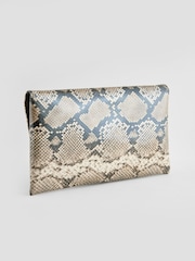 Schlangenmuster - Clutch-Tasche mit abnehmbarer Kette - Bild 6 von 10