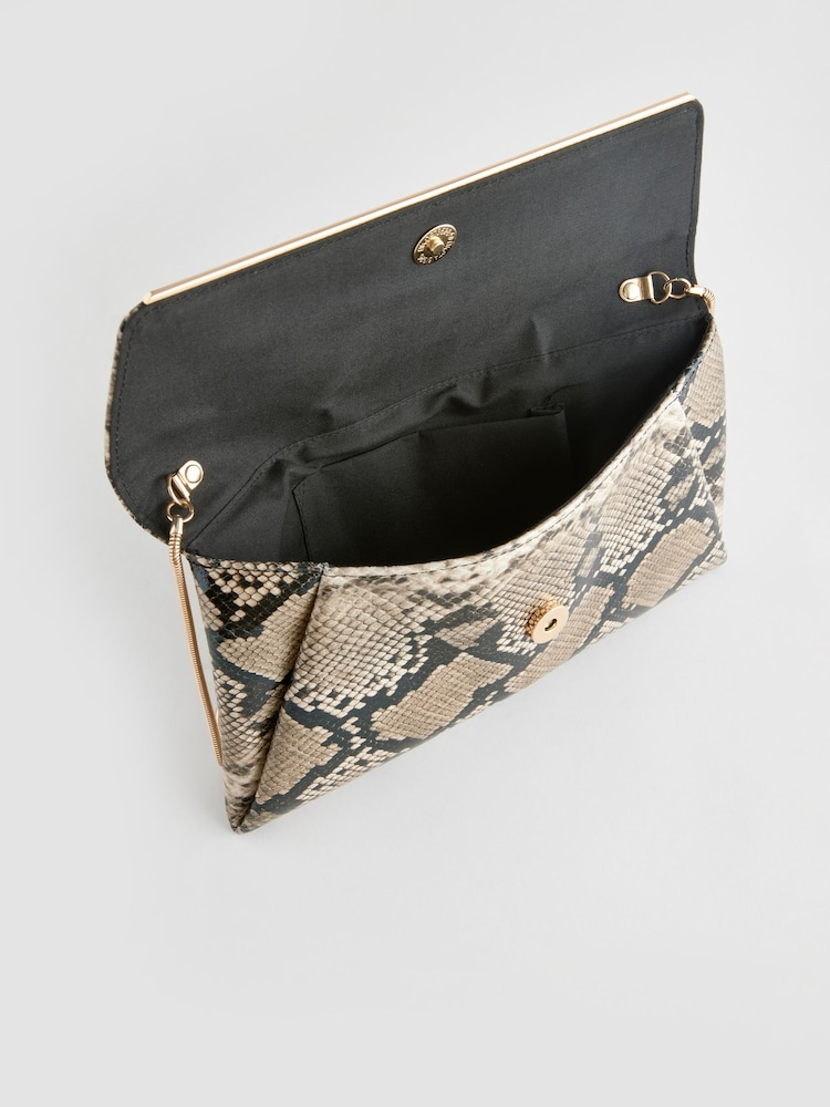 Buy Snake Clutch Bag With Detachable Chain from the Next UK online - Main Image