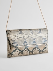 Schlangenmuster - Clutch-Tasche mit abnehmbarer Kette - Bild 8 von 10