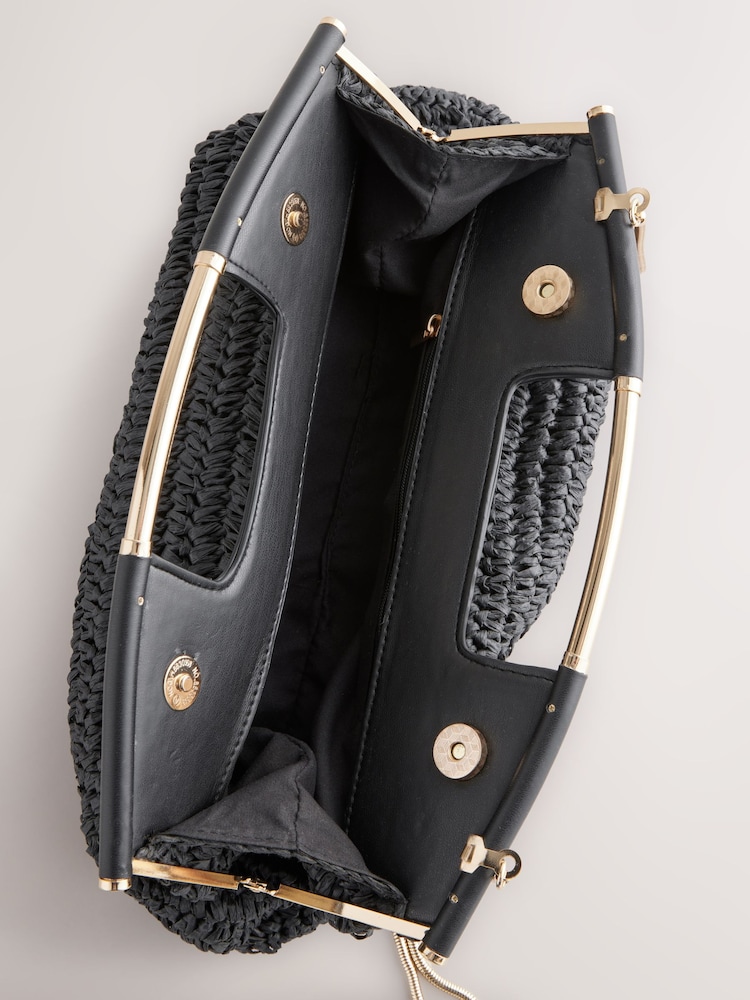 Schwarz - Clutch aus Bast - Bild 14 von 14 Schwarz - Clutch aus Bast - Bild 14 von 14