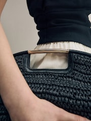 Black Raffia Clutch Bag - Image 6 of 14