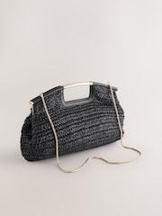 Black Raffia Clutch Bag - Image 7 of 14