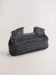 Black Raffia Clutch Bag - Image 8 of 14