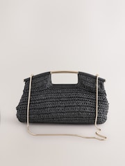 Black Raffia Clutch Bag - Image 9 of 14