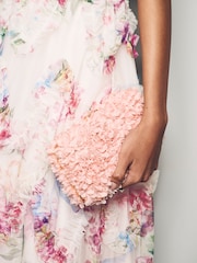 Pink - Hartschalen-Clutch mit Corsage - Bild 3 von 9