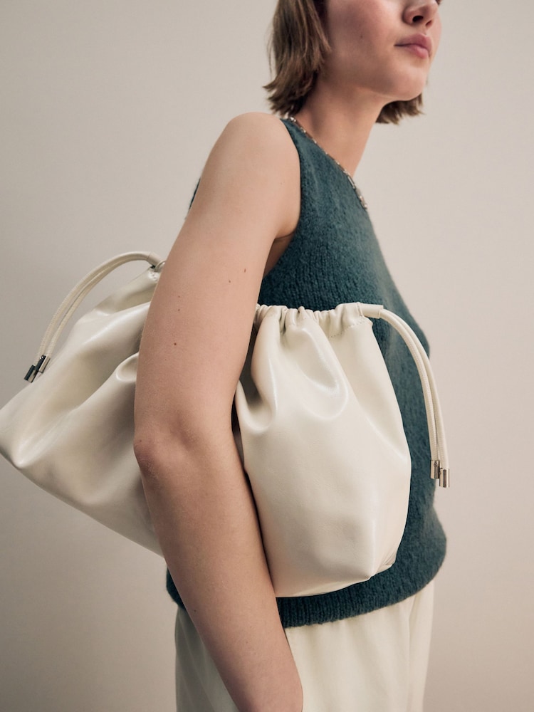 Bone Oversized Clutch Bag - Image 1 of 12