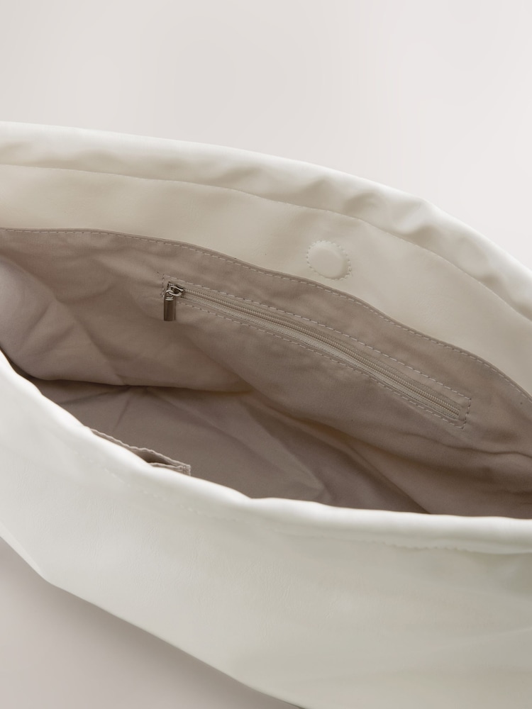 Bone Oversized Clutch Bag - Image 12 of 12