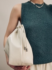 Bone Oversized Clutch Bag - Image 5 of 12