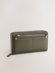 Khaki Green Zip Around Purse - Image 1 of 5