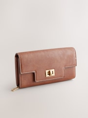 Tan Brown Buckle Flap Purse - Image 1 of 5