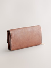 Tan Brown Buckle Flap Purse - Image 2 of 5