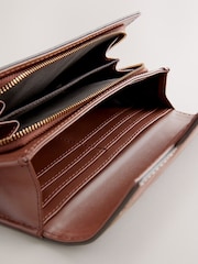 Tan Brown Buckle Flap Purse - Image 4 of 5
