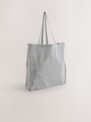 Blue Stripe 100% Cotton Lightweight Shopper Bag - Image 5 of 8