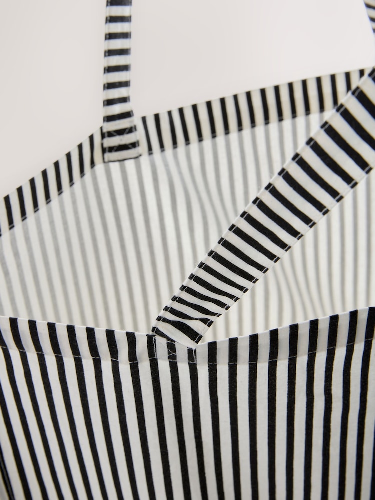 Blue Stripe 100% Cotton Lightweight Shopper Bag - Image 8 of 8