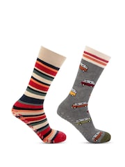 Totes Red Mens Original Winter Slipper Socks 2 Pack - Image 2 of 5