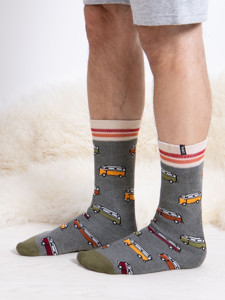 Totes Red Mens Original Winter Slipper Socks 2 Pack - Image 5 of 5