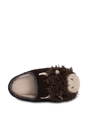 Totes Brown Highland Cow Mens Novelty Winter Mule Slippers - Image 3 of 5