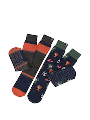 Totes Blue Mens Original Winter Slipper Socks 2 Pack - Image 1 of 5