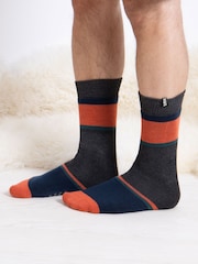 Totes Blue Mens Original Winter Slipper Socks 2 Pack - Image 3 of 5