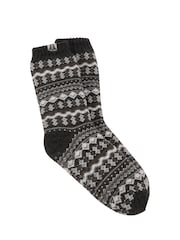 Totes Grey Mens Pattern Winter Slipper Socks - Image 3 of 5