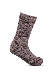 Totes Red Mens Chunky Twist Slipper Socks - Image 4 of 5