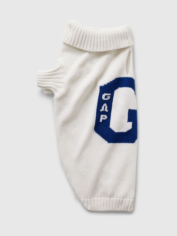 Gap White Knitted Pet Varsity Jumper - Image 4 of 4