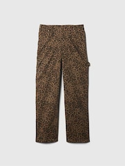 Gap Brown Mid Rise Leopard Print 90s Loose Cargo Jeans - Image 9 of 9