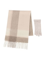 Totes Cream Ladies Cashmere Blend Scarf & Glove Set - Image 1 of 4